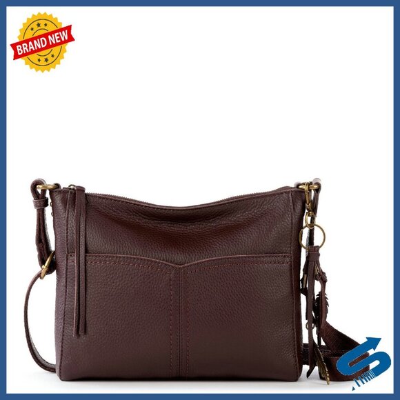 Leather Crossbody Purse with Zipper Adjustable Strap 11x9 Inches